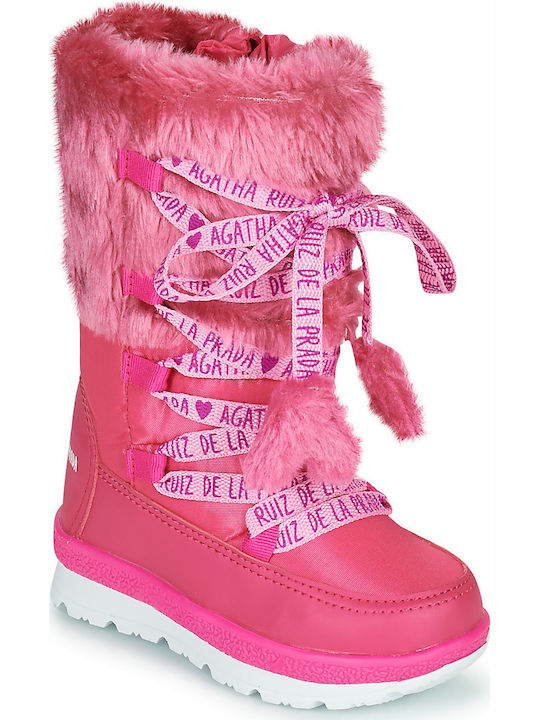 Agatha Ruiz De La Prada Παιδικές Μπότες Χιονιού για Κορίτσι Ροζ