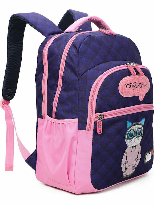 Lyc Sac Cat Meow School Bag Backpack Elementary, Elementary Multicolored