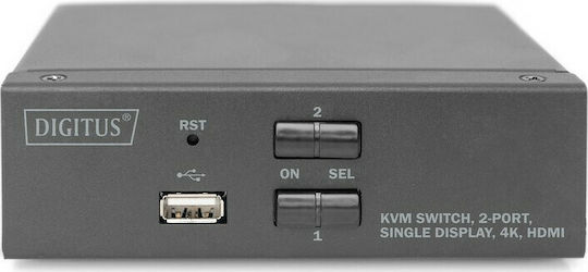 Digitus KVM Switch 2 Port Single Display 4K HDMI