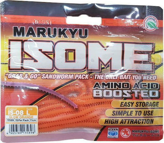 Marukyu Power Isome Large Glow Τεχνητό Δόλωμα Φωσφοριζέ Orange Σετ 15τμχ