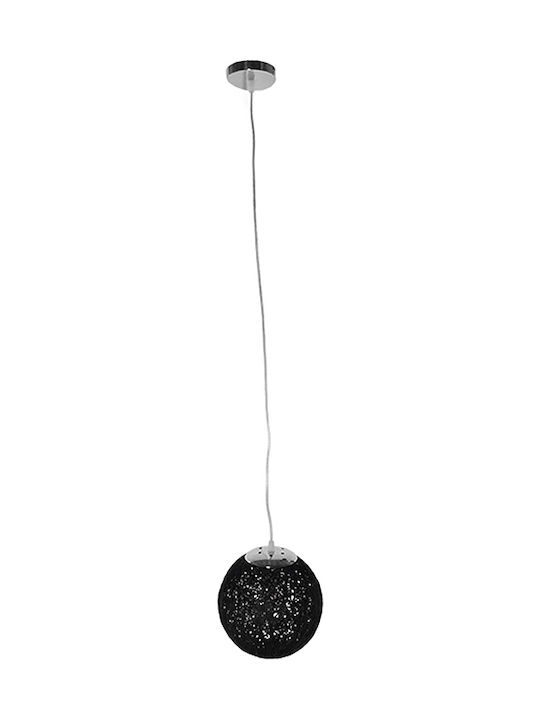 GloboStar Rattan Lustră Negru cu Dulie E27 22x22x20cm.