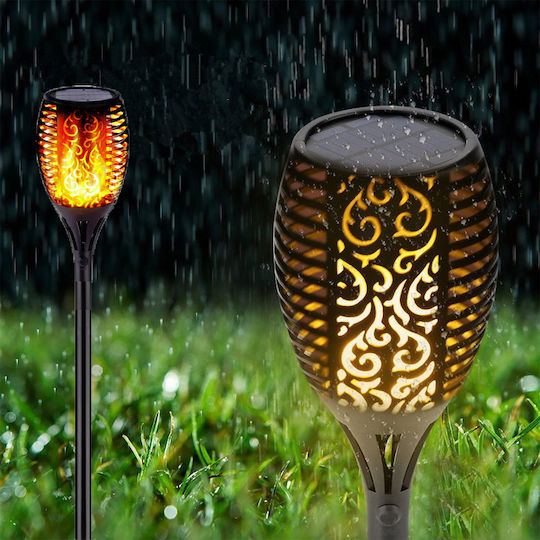 Spiked Solar Light Torch with Warm White Light IP65 38.5cmx9.5cmx8.5cmcm