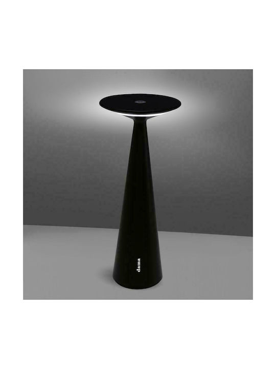 Zafferano Dama Table Decorative Lamp LED Battery Black