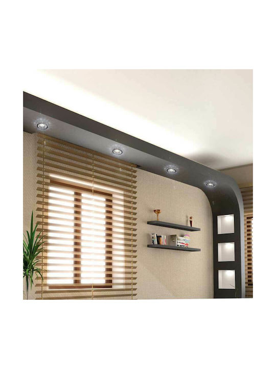 Elmark Round Glass Frame for Spot Built-in LED and Natural White Light MR16 3W Transparent 10x10cm. 1pcs