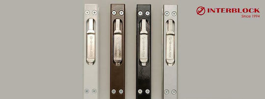 Interblock Lock for Sliding Aluminum Doors Black
