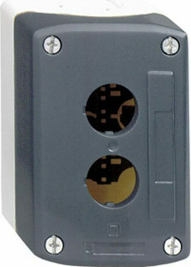 Schneider Electric Harmony XALD Industrial Push Button Panel Κενή Μπουτονιέρα Μετώπη με Βάση & 2 Ανοίγματα Γκρι XALD02