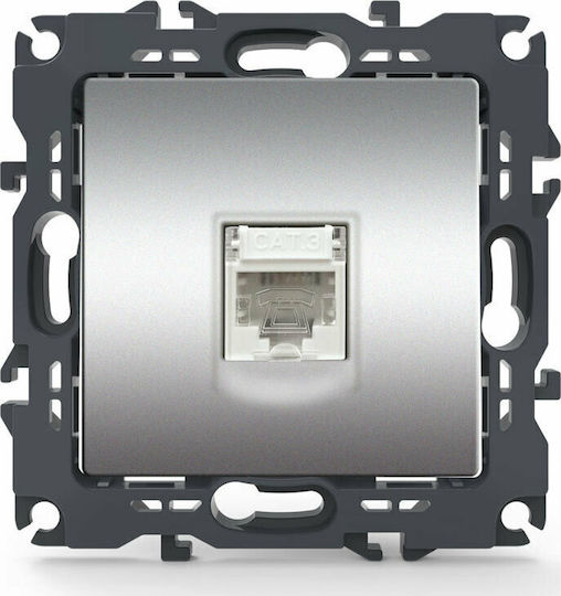 Aca Prime Front Single Telephone Socket Silver 1000113003