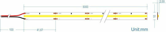 Cubalux Ταινία LED 24V Θερμό Λευκό Φως 5m Τύπου COB