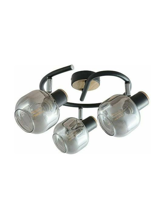 Rabalux Salazar Modern Glass Ceiling Light with Socket E14 32pcs Black