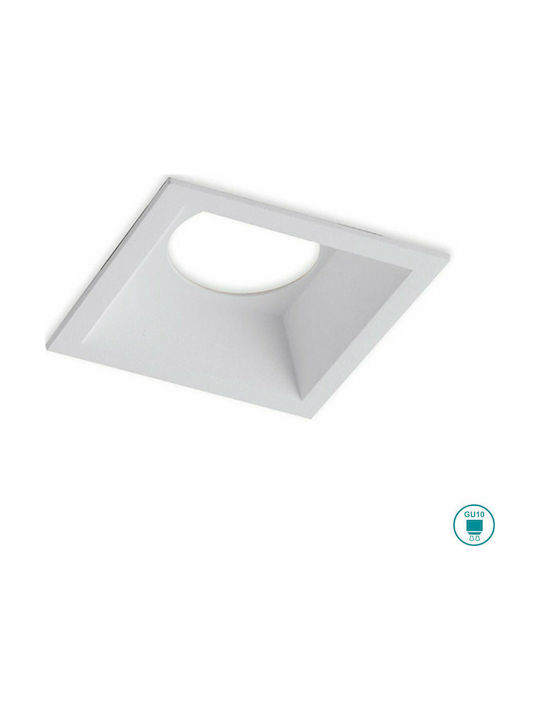 Fan Europe Ayris-Q BCO Square Metallic Frame for Spot GU10 White 10x10cm. 1pcs