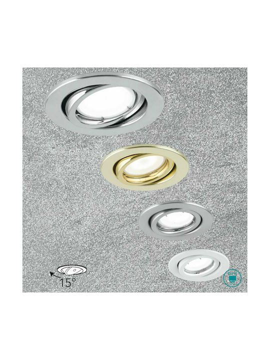 Fan Europe Matrix-LEDM1 ORO Rund Metallisch Einbau Spot mit Fassung GU10 Gold 10.5x10.5cm. 1Stück
