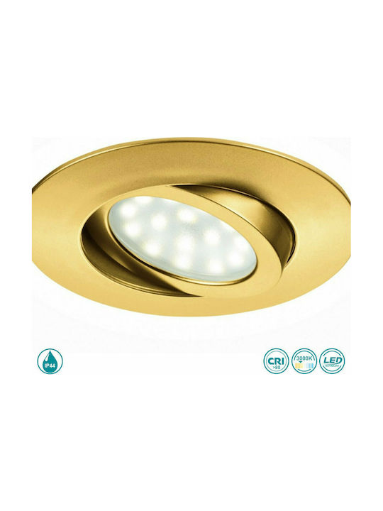 Fan Europe Zenit-5w Round Metallic Ceiling Spot with Built-in LED and Warm White Light Gold 2.5x2.5cm