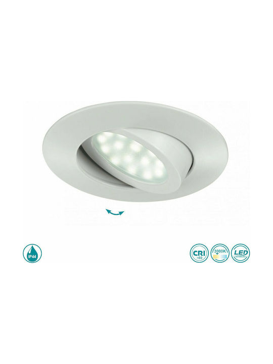 Fan Europe Zenit-5W BCO Στρογγυλό Μεταλλικό Χωνευτό Σποτ με Ενσωματωμένο LED και Θερμό Λευκό Φως Λευκό 2.5x2.5εκ. 1τμχ