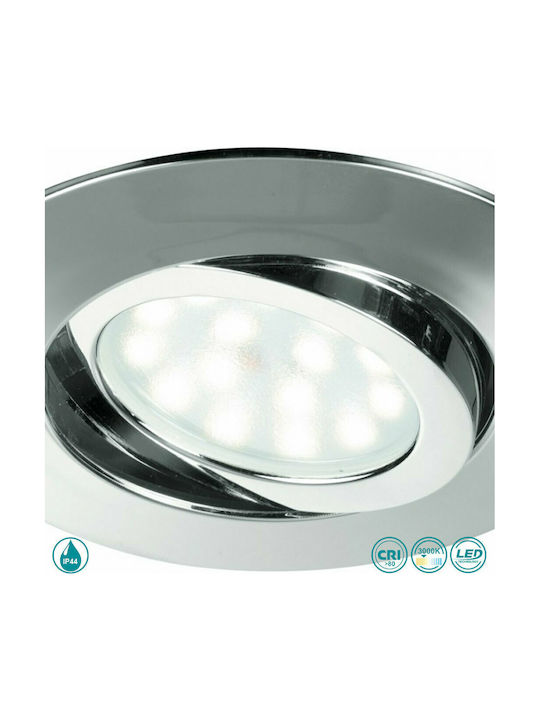 Fan Europe Zenit-5W CR Round Metallic Recessed Spot with Integrated LED and Warm White Light Silver 2.5x2.5cm. 1pcs