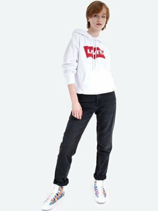 Graphic Standard Long Women's Sweatshirt Hooded White