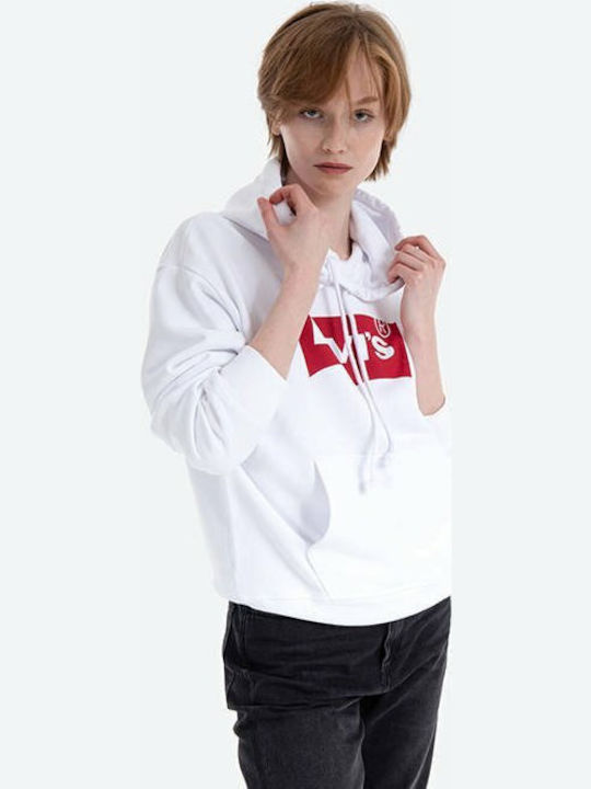 Graphic Standard Long Women's Sweatshirt Hooded White