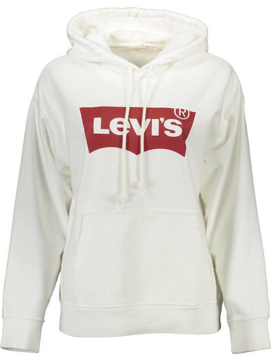 Graphic Standard Long Women's Sweatshirt Hooded White