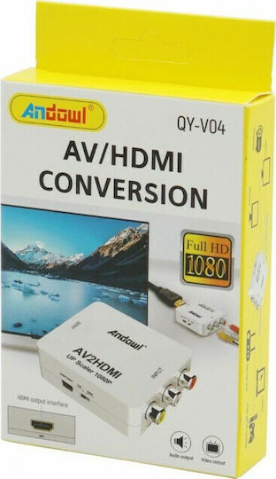 Andowl QY-V04 Converter RCA female to HDMI female White