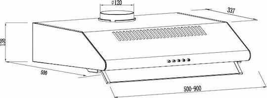 Gruppe Pratico 900 Freestanding Vent Hood 90cm Inox