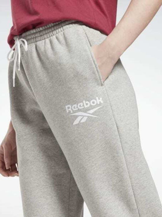 Ψηλόμεσο Παντελόνι Φόρμας με Λάστιχο Fleece Γκρι