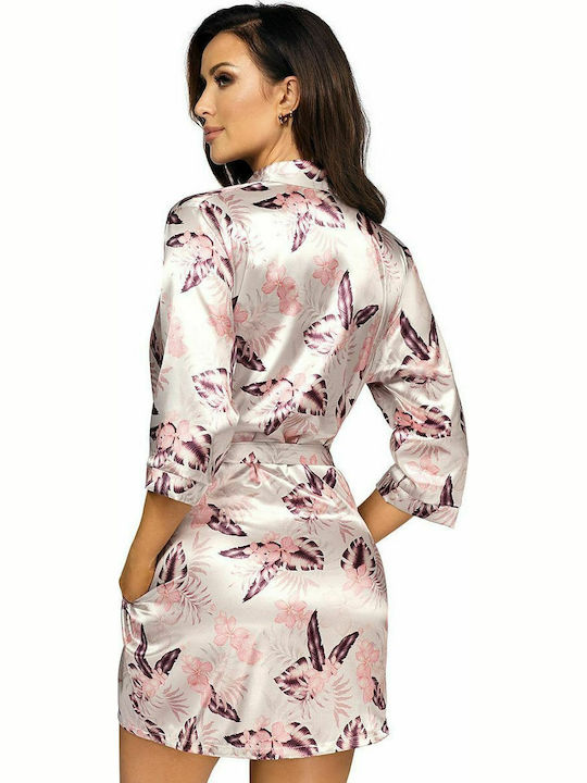 Donna Damen Satin Robe Rosa