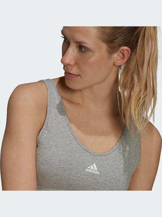 Essentials 3 Stripes Frauen Sport-BHs Sport-BH Gray
