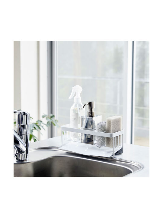 Yamazaki Kitchen Sink Organizer Metallic White 45x24x9.5cm
