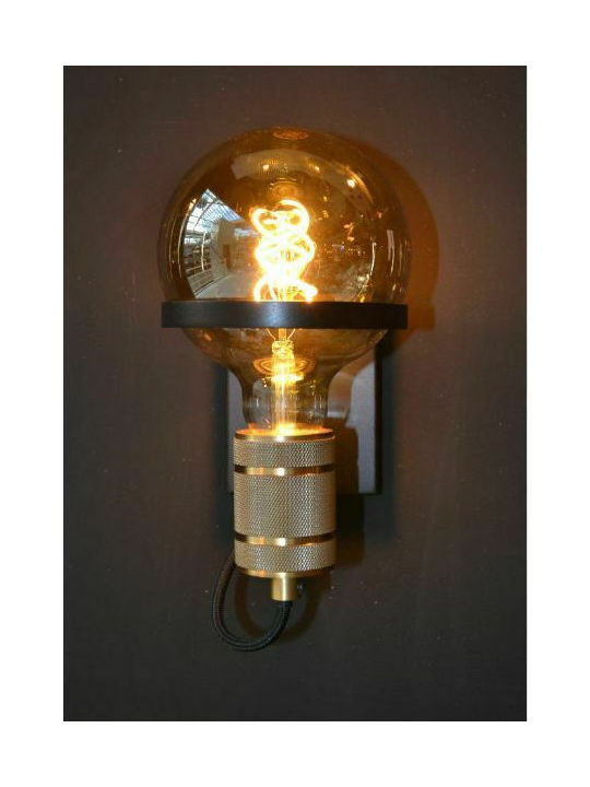 Lucide Lightning Ottelien Modern Lamp Wall with Socket E27 Black 17.7cm