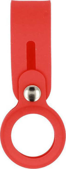 Slide Keychain Loop Case Θήκη Μπρελόκ Σιλικόνης για AirTag Red