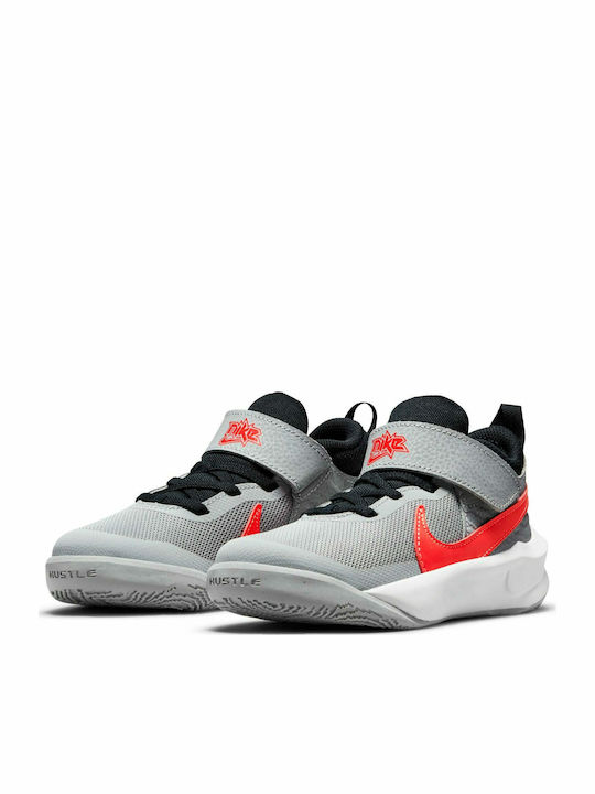 Hustle Hustle 10 Kids Sports Shoes Running with Hoop & Loop Closure Gray