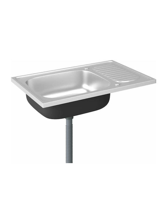 vidaXL Ένθετος Νεροχύτης Inox Μ80xΠ50cm Ασημί