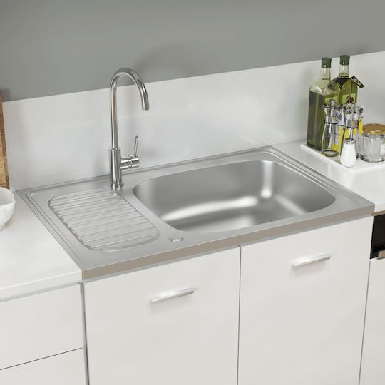 vidaXL Ένθετος Νεροχύτης Inox Μ80xΠ50cm Ασημί