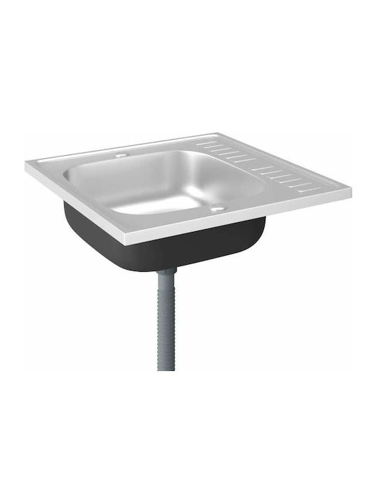 vidaXL Ένθετος Νεροχύτης Inox Μ60xΠ60cm Ασημί