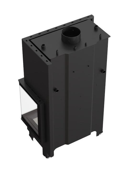 Kratki MBA PW 17 P BS W Ενεργειακό Τζάκι Ξύλου Καλοριφέρ 17kW Δεξιά Γωνία με Ανοιγόμενη Πόρτα Κλειστού Δοχείου Black
