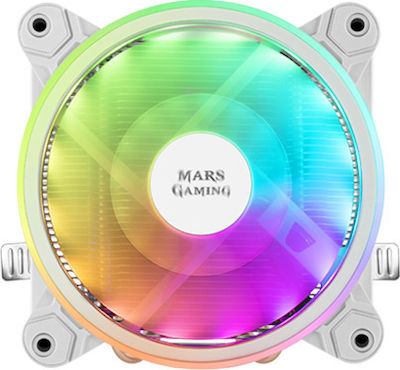 Mars Gaming MCPU220 CPU Cooling Fan with RGB for AM4/AM5/1200/115x Socket White