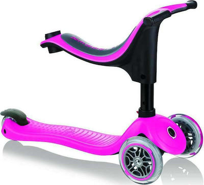 Globber Kids Scooter Go-Up Sporty 3-Wheel with Seat for 3+ Years Pink