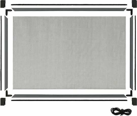 vidaXL Mosquito Net Window Sliding Fiberglass Black with Frame 50x143cm