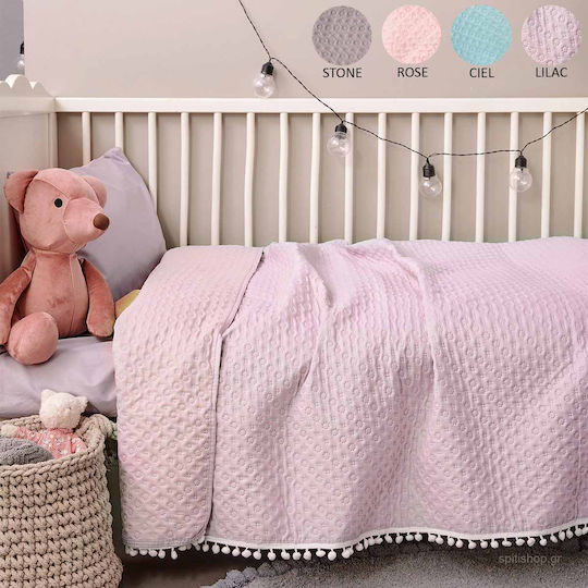 Palamaiki Juniper Βρεφικό Κουβερλί Microfiber Stone 110x140cm