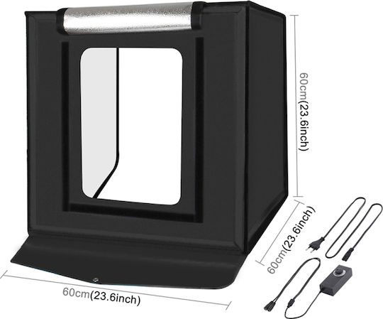Puluz Fotobox Beleuchtet mit mehreren Hintergründen 36W 60x60x60cm