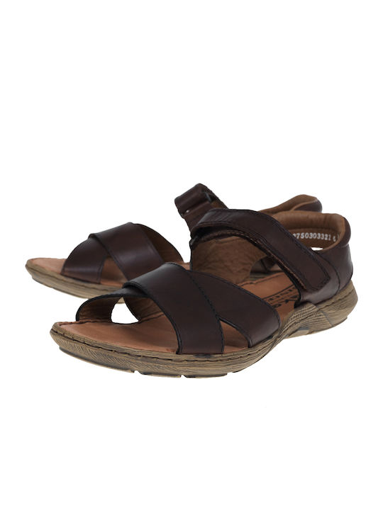 Rieker Men's Leather Sandals Brown