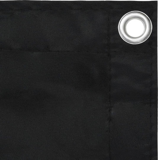 vidaXL Rectangular Shade Divider Black in Roll With Hoop & with PU Coating 0.75x4m made of Oxford fabric