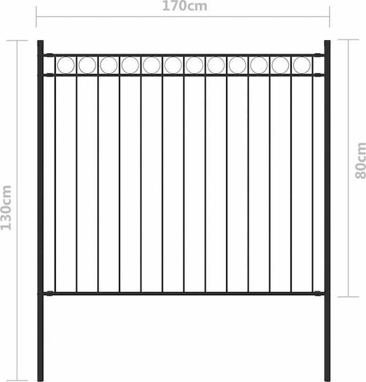 vidaXL Metallzäune in Schwarz Farbe 80cm x 1.7m