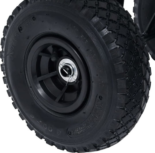 Garden Cart Towable Black Up to 250kg Trailer Garden Cart Four-wheel with Maximum Load Weight 250kg 84x84cm.
