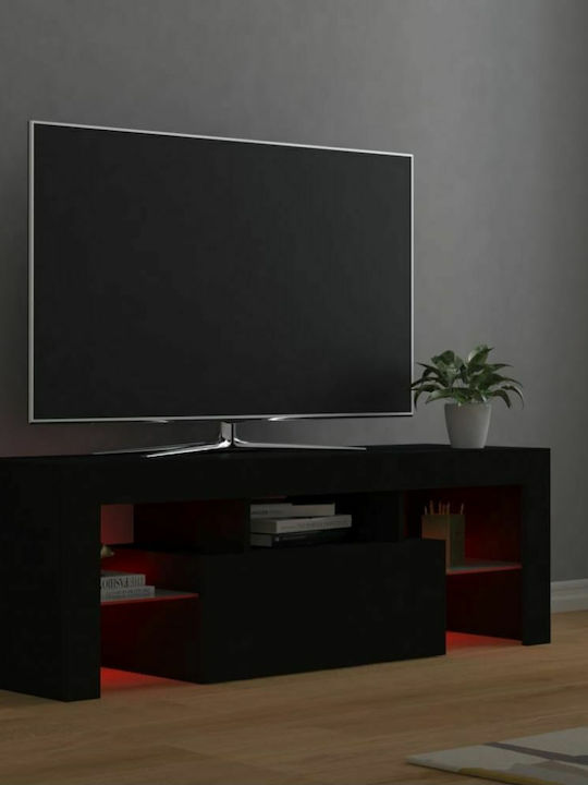 TV Stand with LED Lighting Black L120xD35xH40cm