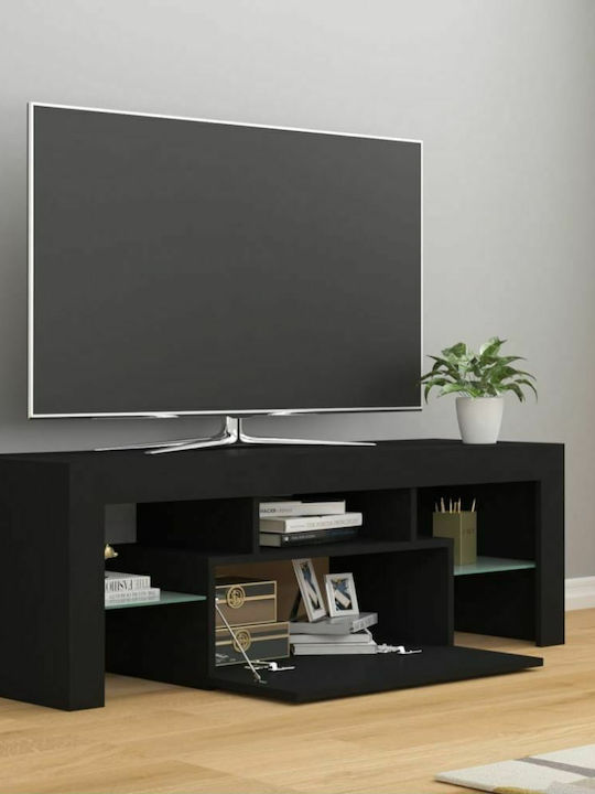 TV Stand with LED Lighting Black L120xD35xH40cm