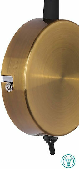 Globo Lighting Eddy Vintage Lamp Wall with Socket E27 and Switch Gold 30cm