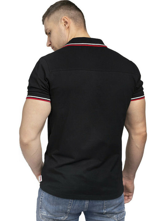 Lonsdale Lynton Herren Kurzarmshirt Polo Schwarz