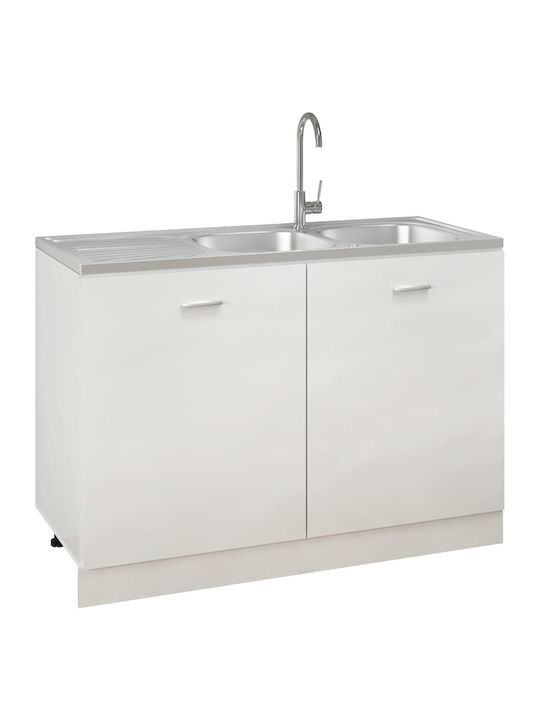 vidaXL Drop-In Sink Inox W120xD50cm Silver