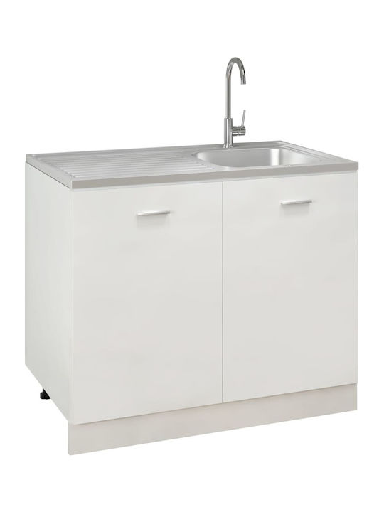 vidaXL Ένθετος Νεροχύτης Inox Μ100xΠ60cm Ασημί