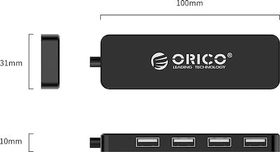 Orico Fl01 USB 2.0 4 Port Hub with USB-A Connection (FL01-BK-BP)